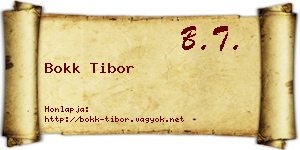 Bokk Tibor névjegykártya